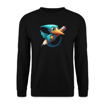 Crayon Ptérodactyle Kawaii Ptérosaure Dino - Sweat-shirt Unisexe - noir - Devant - Alina (178cm) & Michal (187cm)