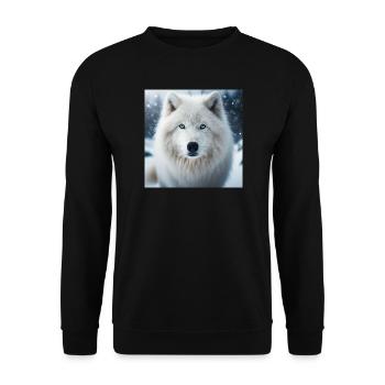 Arctic Wolf - Unisex Sweatshirt - black - Front - Alina (178cm) & Michal (187cm)