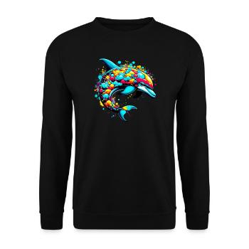 Dauphin - Sweat-shirt Unisexe - noir - Devant - Alina (178cm) & Michal (187cm)