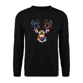 Deer - Unisex Sweatshirt - black - Front - Alina (178cm) & Michal (187cm)