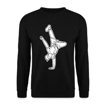 B Boy Skizze - Unisex Pullover - Schwarz - Vorne - Alina (178cm) & Michal (187cm)