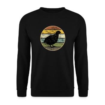 Coucher de soleil rétro de caille - Caille vintage - Sweat-shirt Unisexe - noir - Devant - Alina (178cm) & Michal (187cm)