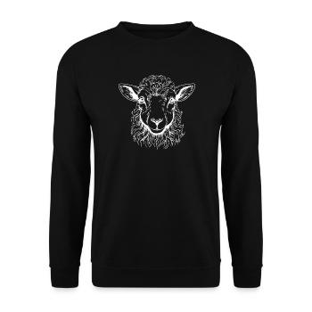 Lamb Portrait - Unisex Sweatshirt - black - Front - Alina (178cm) & Michal (187cm)