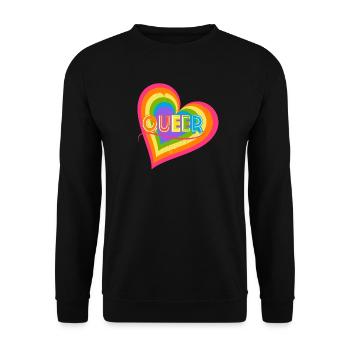 Queer Heart for Pride Month Equal Rights LGBTQ - Unisex Sweatshirt - black - Front - Alina (178cm) & Michal (187cm)
