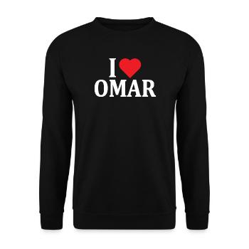 t-shirt I love Omar idée cadeau t-shirt - Sweat-shirt Unisexe - noir - Devant - Alina (178cm) & Michal (187cm)