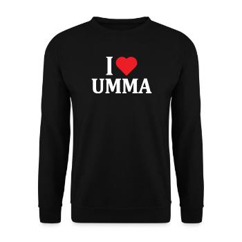 t-shirt I love Umma idée cadeau t-shirt - Sweat-shirt Unisexe - noir - Devant - Alina (178cm) & Michal (187cm)