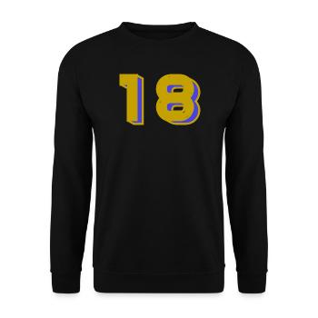 18. 18 JAHRE ALT. 18. JAHRESTAG. 18. GEBURTSTAG. - Unisex Pullover - Schwarz - Vorne - Alina (178cm) & Michal (187cm)