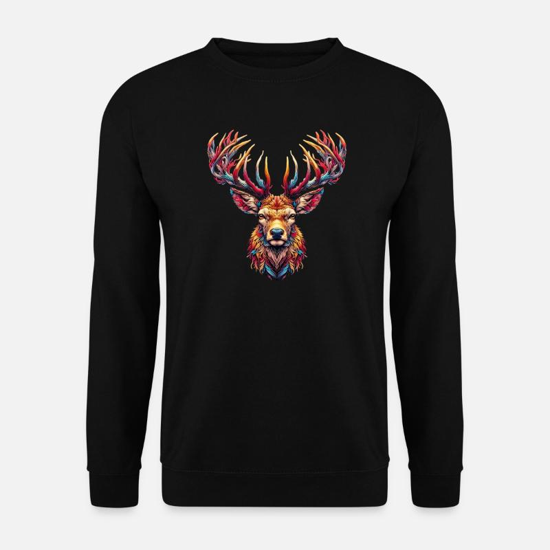 Hirsch - Unisex Pullover - Schwarz