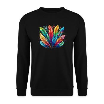 Feather Feather Pen Pens - Unisex Sweatshirt - black - Front - Alina (178cm) & Michal (187cm)