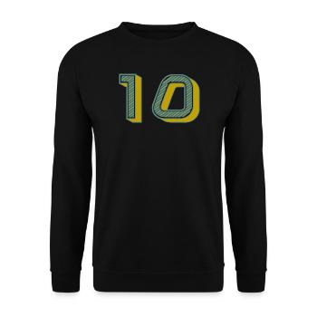 10. 10 YEARS. 10th ANNIVERSARY. 10 YEAR ANNIVERSARY. - Unisex Sweatshirt - black - Front - Alina (178cm) & Michal (187cm)