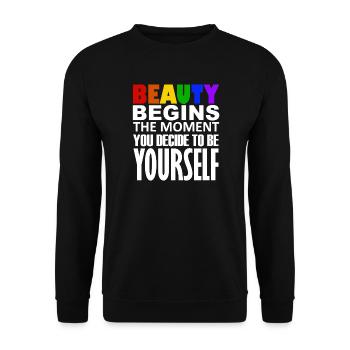 LGBTQIA+ - Unisex Pullover - Schwarz - Vorne - Alina (178cm) & Michal (187cm)