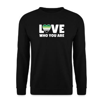 Liebe, wer du bist - Unisex Pullover - Schwarz - Vorne - Alina (178cm) & Michal (187cm)