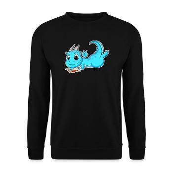 Drache Buch Lesen - Unisex Pullover - Schwarz - Vorne - Alina (178cm) & Michal (187cm)