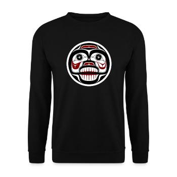 Native American Red Black Haida Art Weeping Skull - Unisex Sweatshirt - black - Front - Alina (178cm) & Michal (187cm)