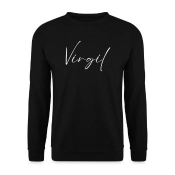 Virgil Name T-Shirt Gift for Men - Unisex Sweatshirt - black - Front - Alina (178cm) & Michal (187cm)