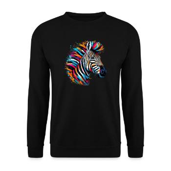Zèbre - Sweat-shirt Unisexe - noir - Devant - Alina (178cm) & Michal (187cm)