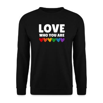 Lgbtqia. Liebe, wer du bist - Unisex Pullover - Schwarz - Vorne - Alina (178cm) & Michal (187cm)