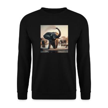 Elephants in the jungle - Unisex Sweatshirt - black - Front - Alina (178cm) & Michal (187cm)