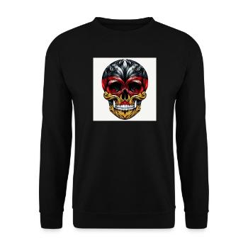 Crâne Allemagne - Sweat-shirt Unisexe - noir - Devant - Alina (178cm) & Michal (187cm)