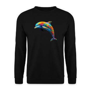 Delfin - Unisex Pullover - Schwarz - Vorne - Alina (178cm) & Michal (187cm)