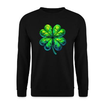 Four-leaf clover - Unisex Sweatshirt - black - Front - Alina (178cm) & Michal (187cm)