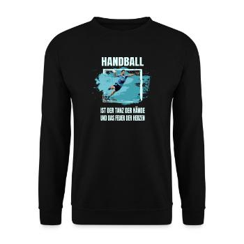 Handball - Unisex Pullover - Schwarz - Vorne - Alina (178cm) & Michal (187cm)
