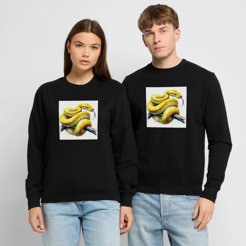 Python jaune Sweat-shirt Unisexe