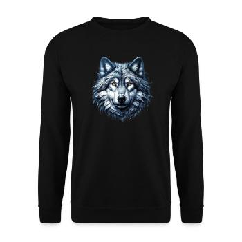Wolf - Unisex Sweatshirt - black - Front - Alina (178cm) & Michal (187cm)
