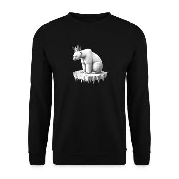 Ours polaire avec une couronne sur la banquise faune arctique - Sweat-shirt Unisexe - noir - Devant - Alina (178cm) & Michal (187cm)
