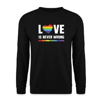 Mois de la fierté LGBT - L’amour ne se trompe jamais - Sweat-shirt Unisexe - noir - Devant - Alina (178cm) & Michal (187cm)