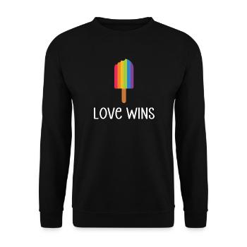 LGBTQ Pride Month - Love Wins - Unisex Sweatshirt - black - Front - Alina (178cm) & Michal (187cm)