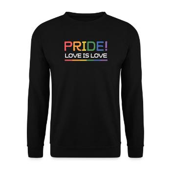 LGBTQ-Pride-Monat - Pride. Liebe ist Liebe - Unisex Pullover - Schwarz - Vorne - Alina (178cm) & Michal (187cm)