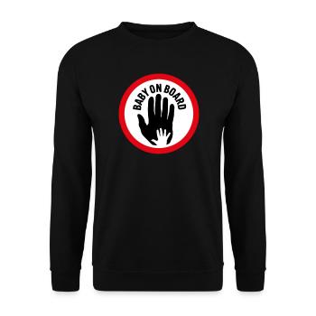 Baby on board hand in hand - Unisex Sweatshirt - black - Front - Alina (178cm) & Michal (187cm)