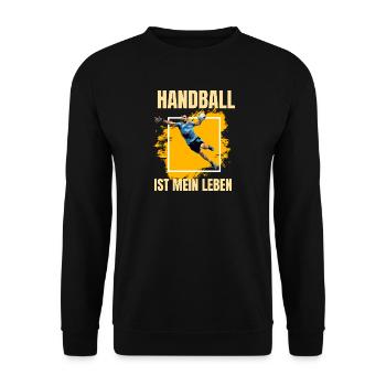 Handball ist mein Leben - Unisex Pullover - Schwarz - Vorne - Alina (178cm) & Michal (187cm)