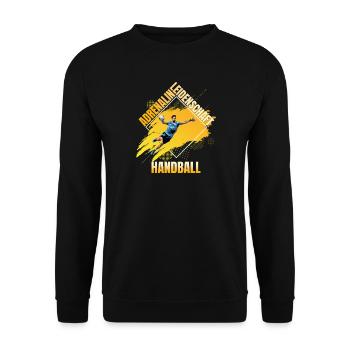 Adrenalin - Leidenschaft - Handball - Unisex Pullover - Schwarz - Vorne - Alina (178cm) & Michal (187cm)