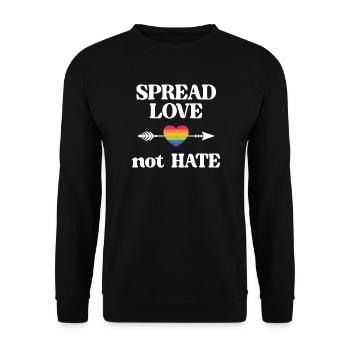 LGBT Pride Month - Spread Love Not Hate - Unisex Sweatshirt - black - Front - Alina (178cm) & Michal (187cm)