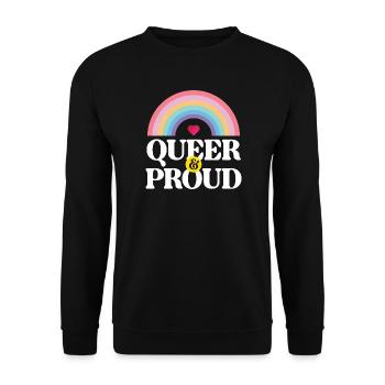 Mois de la fierté LGBT - Queer et fier - Sweat-shirt Unisexe - noir - Devant - Alina (178cm) & Michal (187cm)