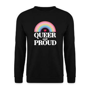 Mois de la fierté LGBT - Queer et fier - Sweat-shirt Unisexe - noir - Devant - Alina (178cm) & Michal (187cm)
