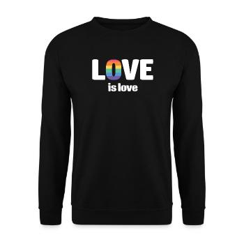 LGBT Pride Month - Love is Love - Unisex Sweatshirt - black - Front - Alina (178cm) & Michal (187cm)