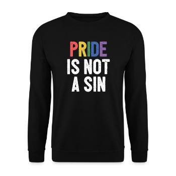 LGBTQ Pride Month - Pride is Not a Sin - Unisex Sweatshirt - black - Front - Alina (178cm) & Michal (187cm)