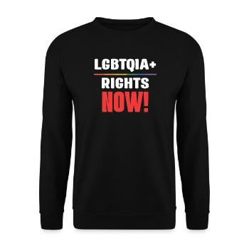 Mois de la fierté LGBT - Droits LGBTQIA+ ! Maintenant! - Sweat-shirt Unisexe - noir - Devant - Alina (178cm) & Michal (187cm)