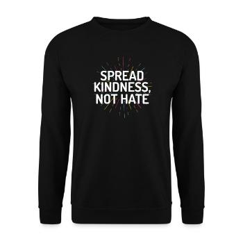 LGBT Pride Month - Verbreiten Sie Freundlichkeit statt Hass - Unisex Pullover - Schwarz - Vorne - Alina (178cm) & Michal (187cm)