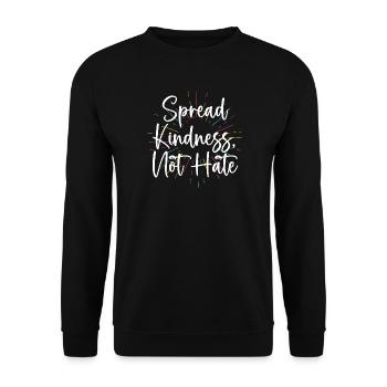LGBT Pride Month - Verbreiten Sie Freundlichkeit statt Hass - Unisex Pullover - Schwarz - Vorne - Alina (178cm) & Michal (187cm)