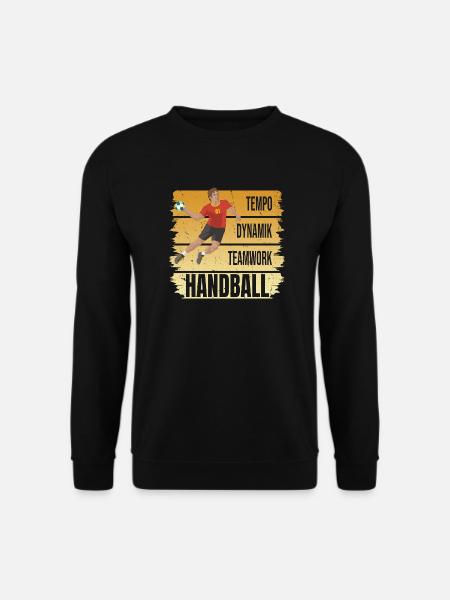 Tempo - Dynamik - Teamwork - Handball - Unisex Pullover - Schwarz