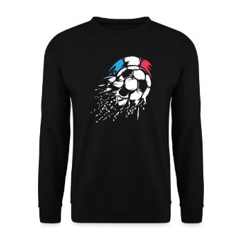 Soccer France Team Ball Explosion Symbol Logo - Unisex Sweatshirt - black - Front - Alina (178cm) & Michal (187cm)