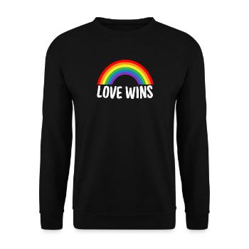Love wins - Unisex Sweatshirt - black - Front - Alina (178cm) & Michal (187cm)