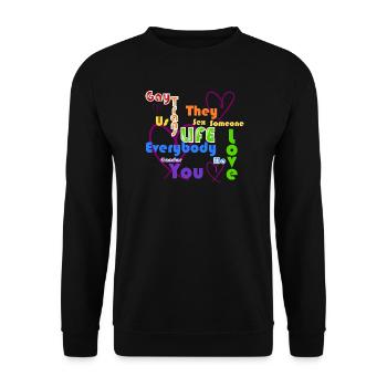 LGBTQ Life Love Colorful - Unisex Sweatshirt - black - Front - Alina (178cm) & Michal (187cm)