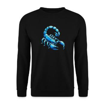 Blue Scorpio Polygonal Geometric Art - Unisex Sweatshirt - black - Front - Alina (178cm) & Michal (187cm)