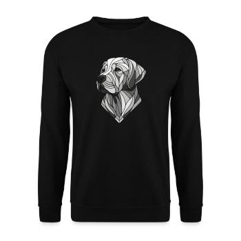 Labrador head, retriever, geometric art, polygon - Unisex Sweatshirt - black - Front - Alina (178cm) & Michal (187cm)
