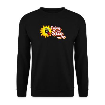 Enjoy the sun / Summer feeling / Retro-Look - Unisex Pullover - Schwarz - Vorne - Alina (178cm) & Michal (187cm)